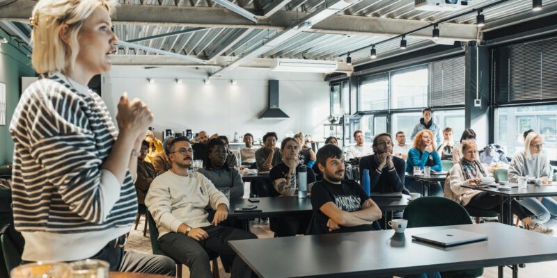 audience and speaker during presentation